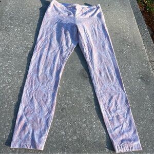 Pink Victoria’s Secret Pink/Cream/White Full Length Yoga Pants Size Large